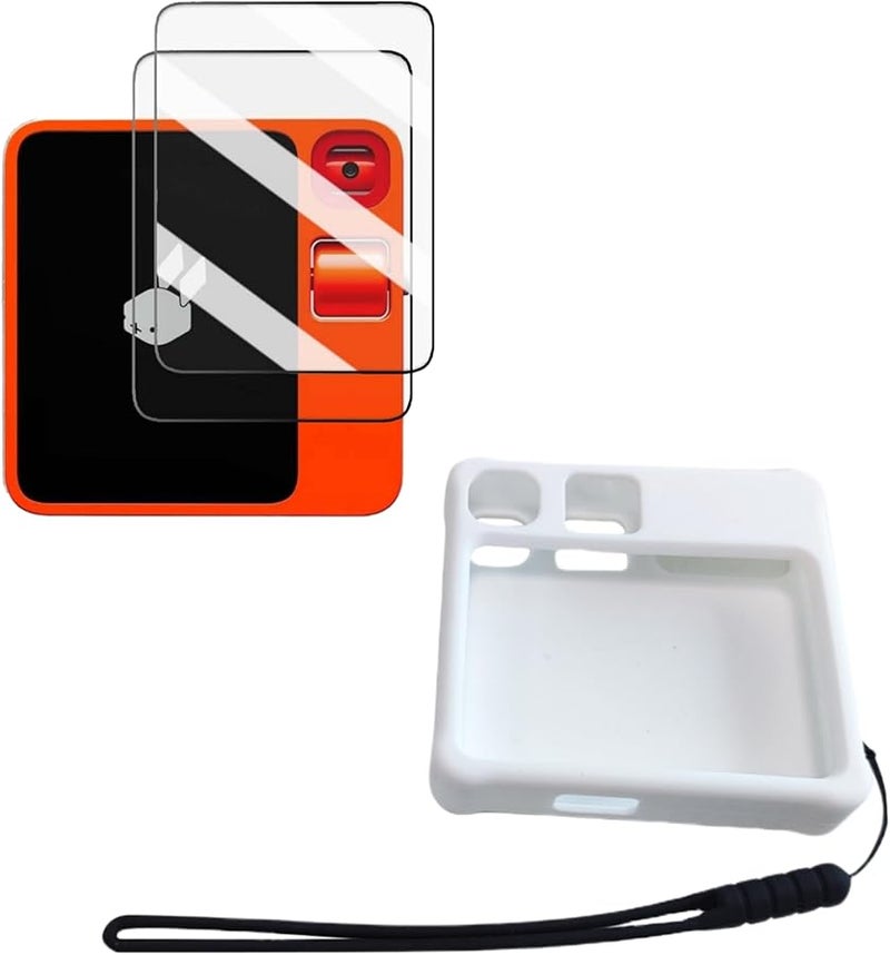 حالة السيليكون البيضاء مع واقيات الشاشة وسير للغطاء الواقي للأرنب R1 - Image 1